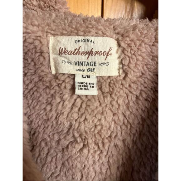 Weatherproof vintage light pink sherpa hooded zip up vest large (2502) - Picture 4 of 8